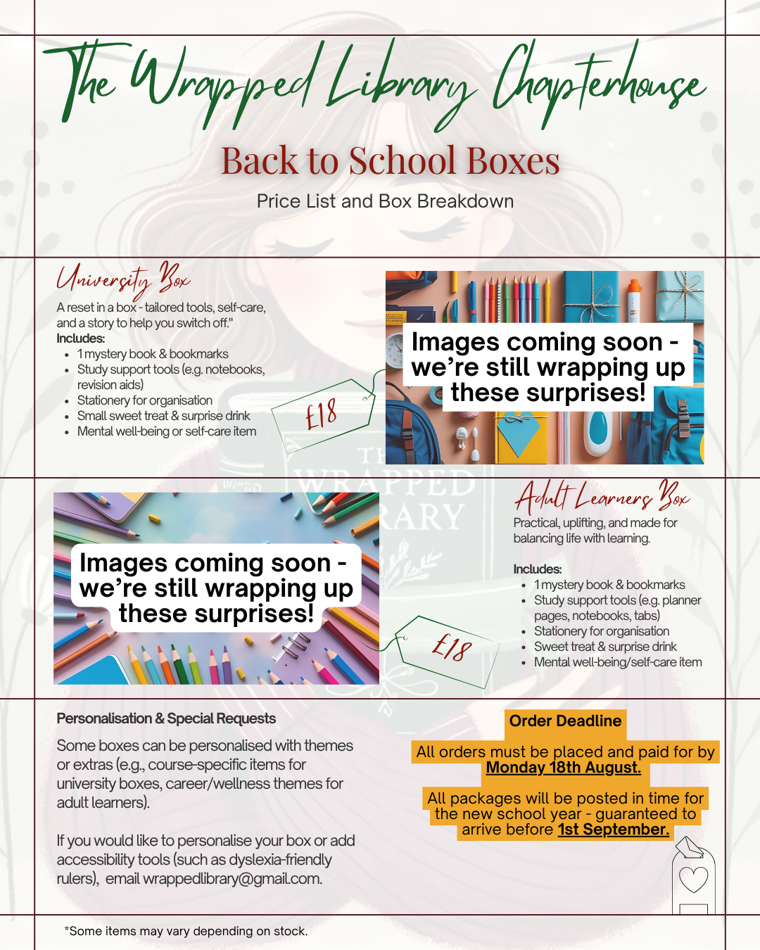 Back to School Book Boxes